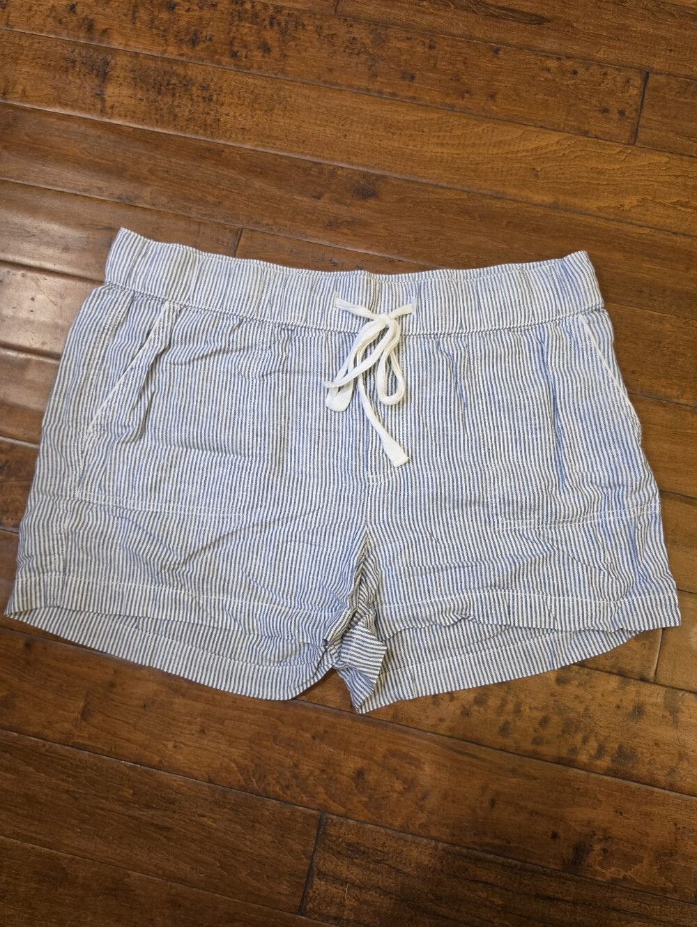 EUC Caslon Blue and White Striped Drawstring Women’s Shorts, Medium